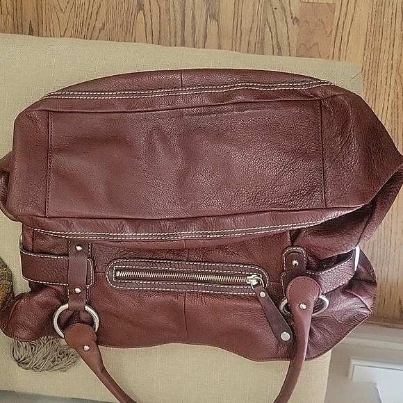 SOLD -B. Makowsky Genuine Leather Handbag Brown EUC w/ Dust Bag - Picture 13 of 13